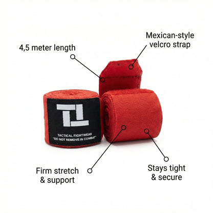 Taktische Handbandagen 4,5 m Rot